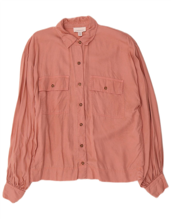 Cămașă supradimensionată pentru femei Topshop UK 10 mic roz Lyocell