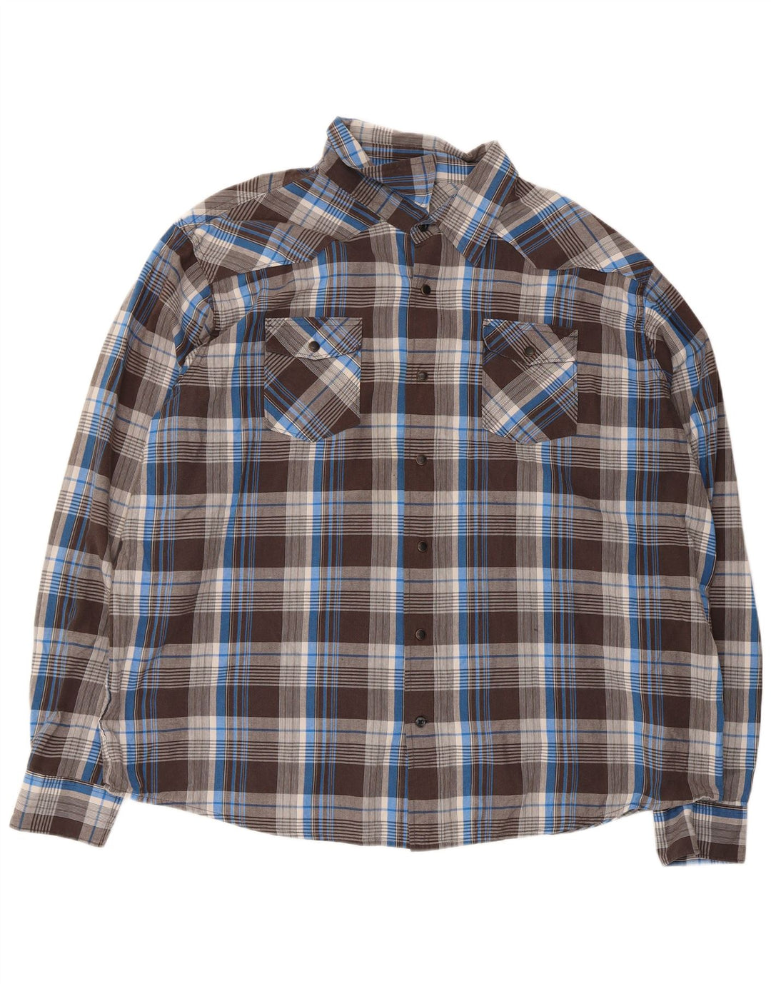 Cămașă pentru bărbați Wrangler 3XL, bumbac cu carouri maro