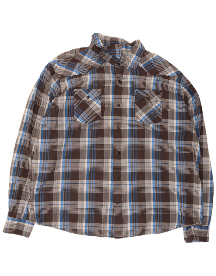 Cămașă pentru bărbați Wrangler 3XL, bumbac cu carouri maro