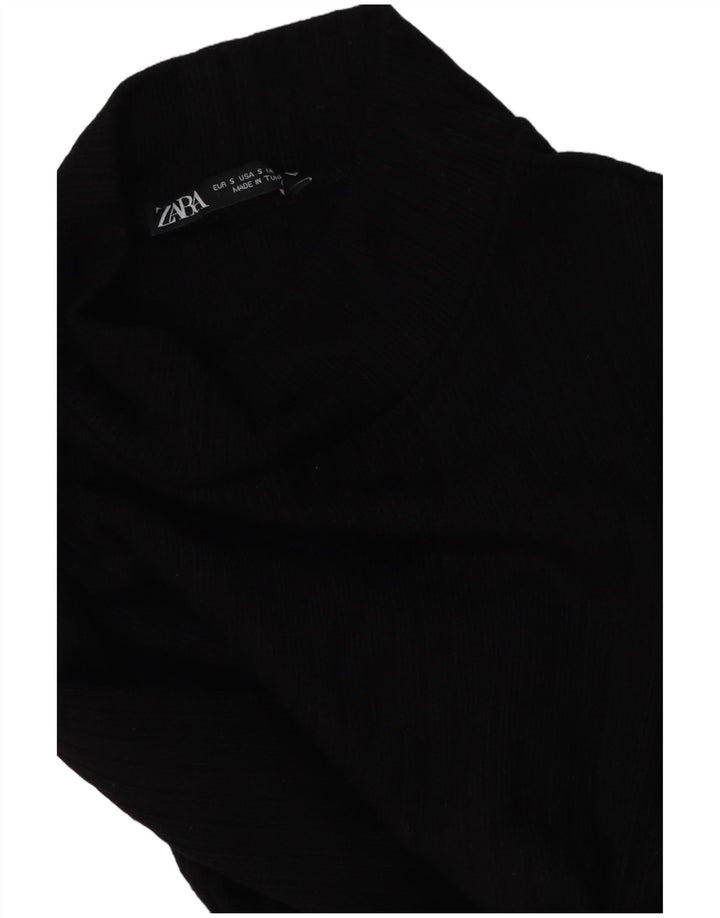 Bluză Crop Top Femei Zara UK 10 Mic Negru