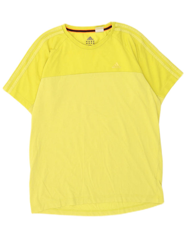 Tricou Adidas Climalite pentru bărbați Top din bumbac galben mediu