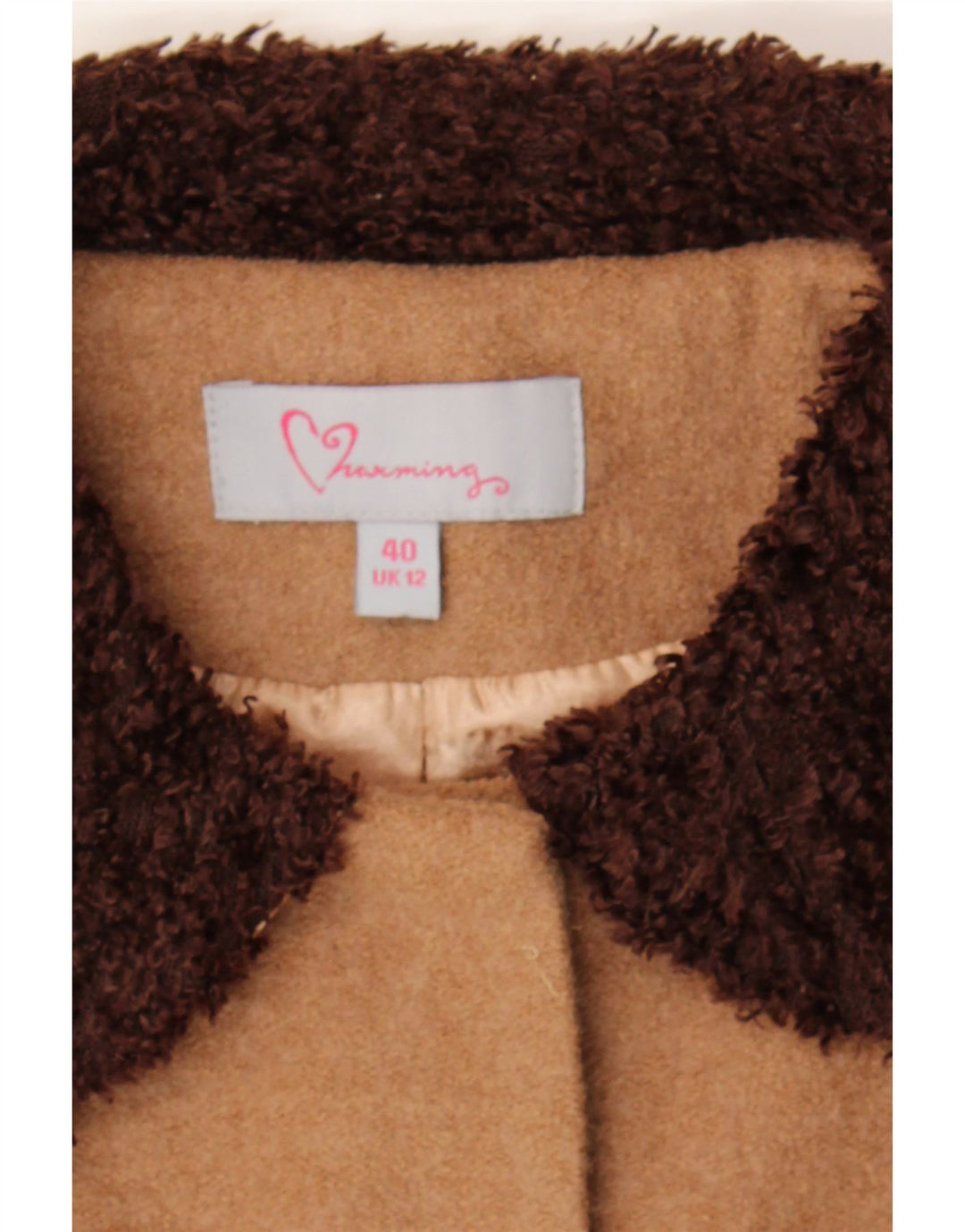 VINTAGE Womens Blazer Jacket UK 12 Medium Brown Polyester Vintage Vintage and Second-Hand Vintage from Messina Hembry 