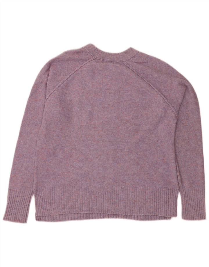 J. CREW Pulover cu decolteu rotund pentru femei UK 14 Mov mediu