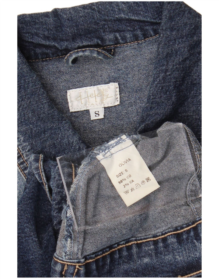 Jachetă de blugi vintage pentru femei UK 10 Small Blue Bumbac
