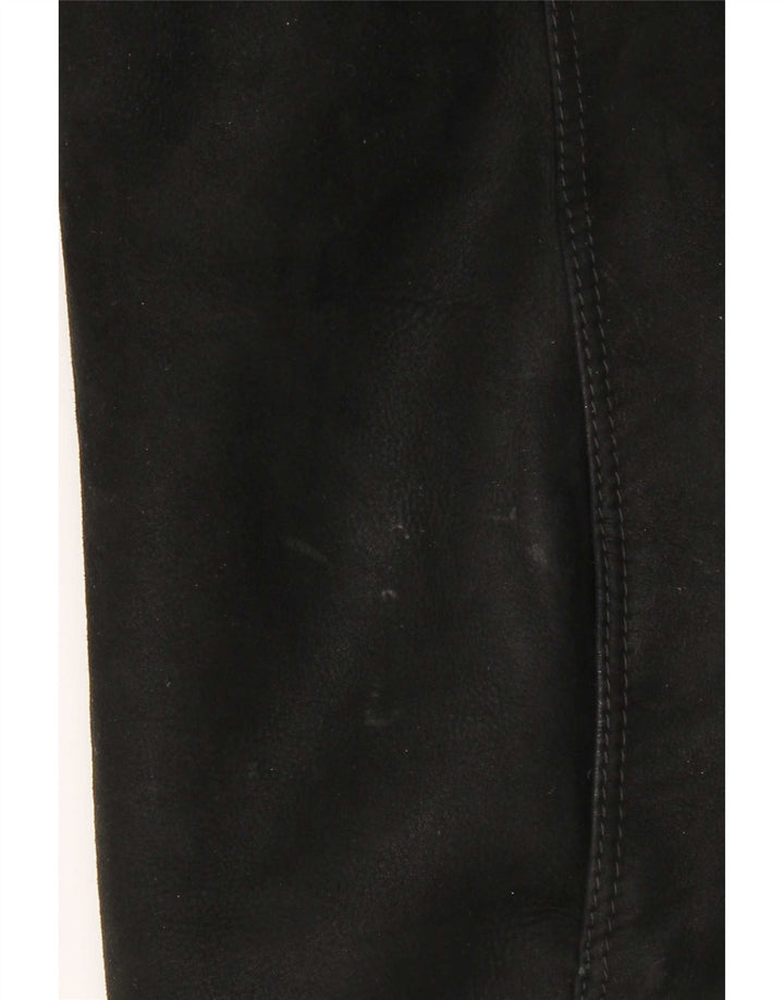 Palton supradimensionat din shearling vintage pentru femei IT 46 mare, negru, din shearling