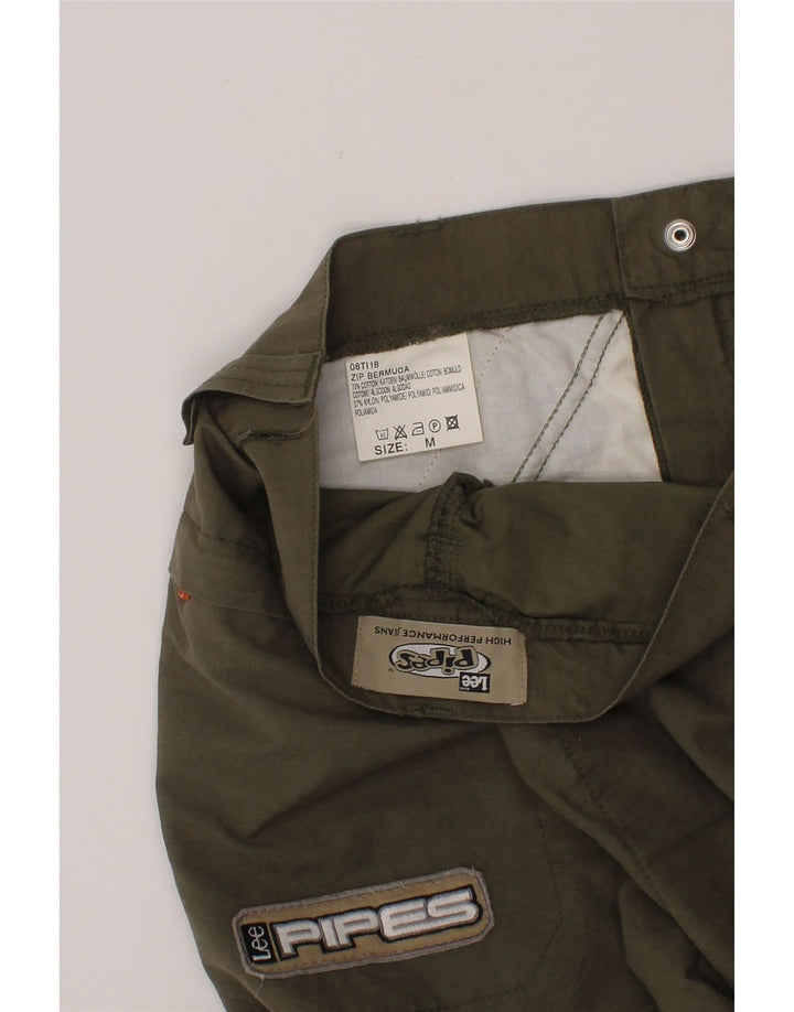 LEE Womens Graphic Bermuda Shorts Medium W28 Khaki Cotton Vintage Lee and Second-Hand Lee from Messina Hembry 