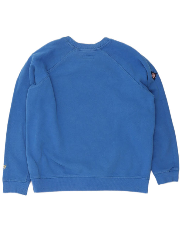 Pulover supradimensionat Superdry pentru femei UK 12 Bumbac albastru mediu