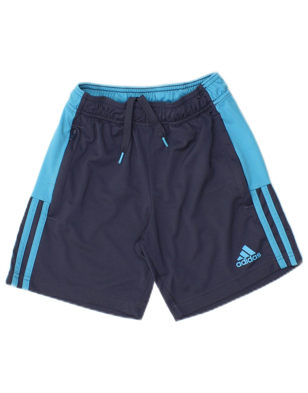 Pantaloni scurți sport pentru băieți Adidas 9-10 ani, albastru bleumarin, poliester color bloc