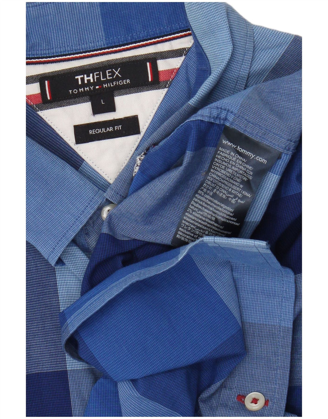 Cămașă pentru bărbați Tommy Hilfiger, cu tăiere obișnuită, mare, albastră, din bumbac