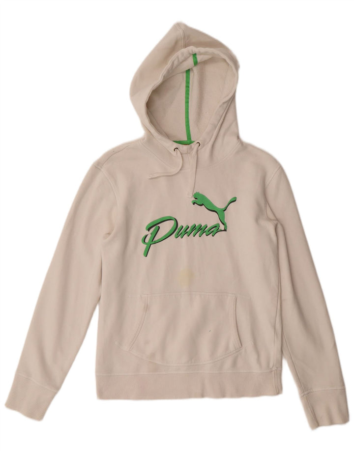 Pulover cu glugă grafic Puma pentru femei UK 12 Medium White