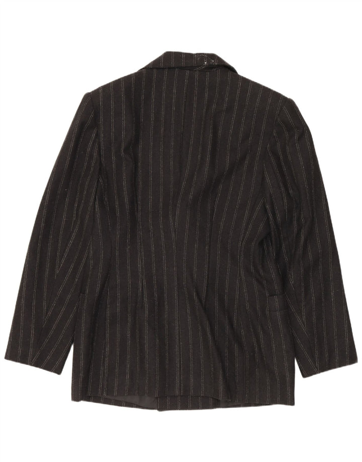 Jachetă vintage pentru femei la dublu piept IT 48 XL Lână cu dungi negre