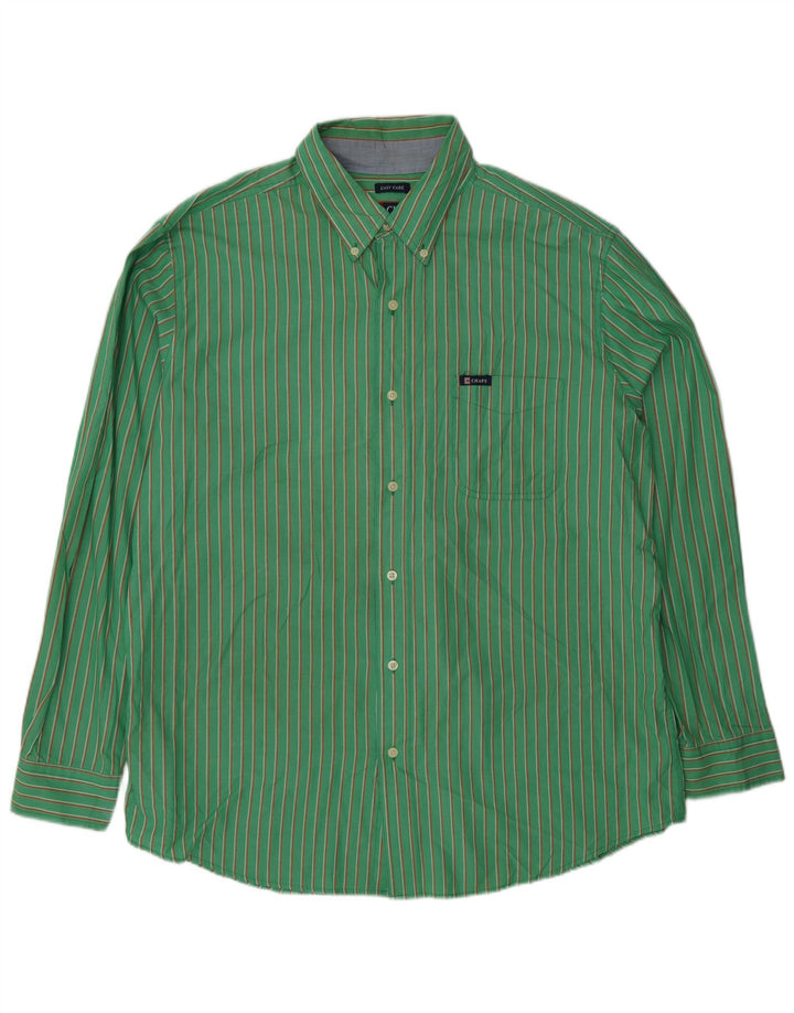Cămașă pentru bărbați Chaps Easy Care XL, bumbac cu dungi verzi