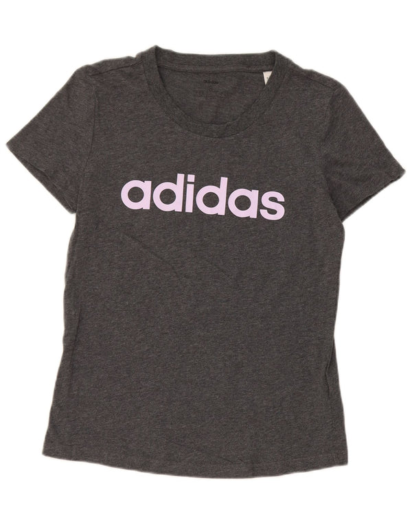 Tricou grafic Adidas pentru femei Top UK 8/10 Small Gri Bumbac