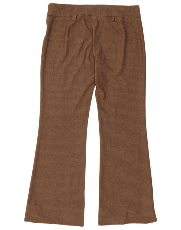 Pantaloni casual Flare Zara pentru femei EU 42 Large W42 L31 Brown Herringbone