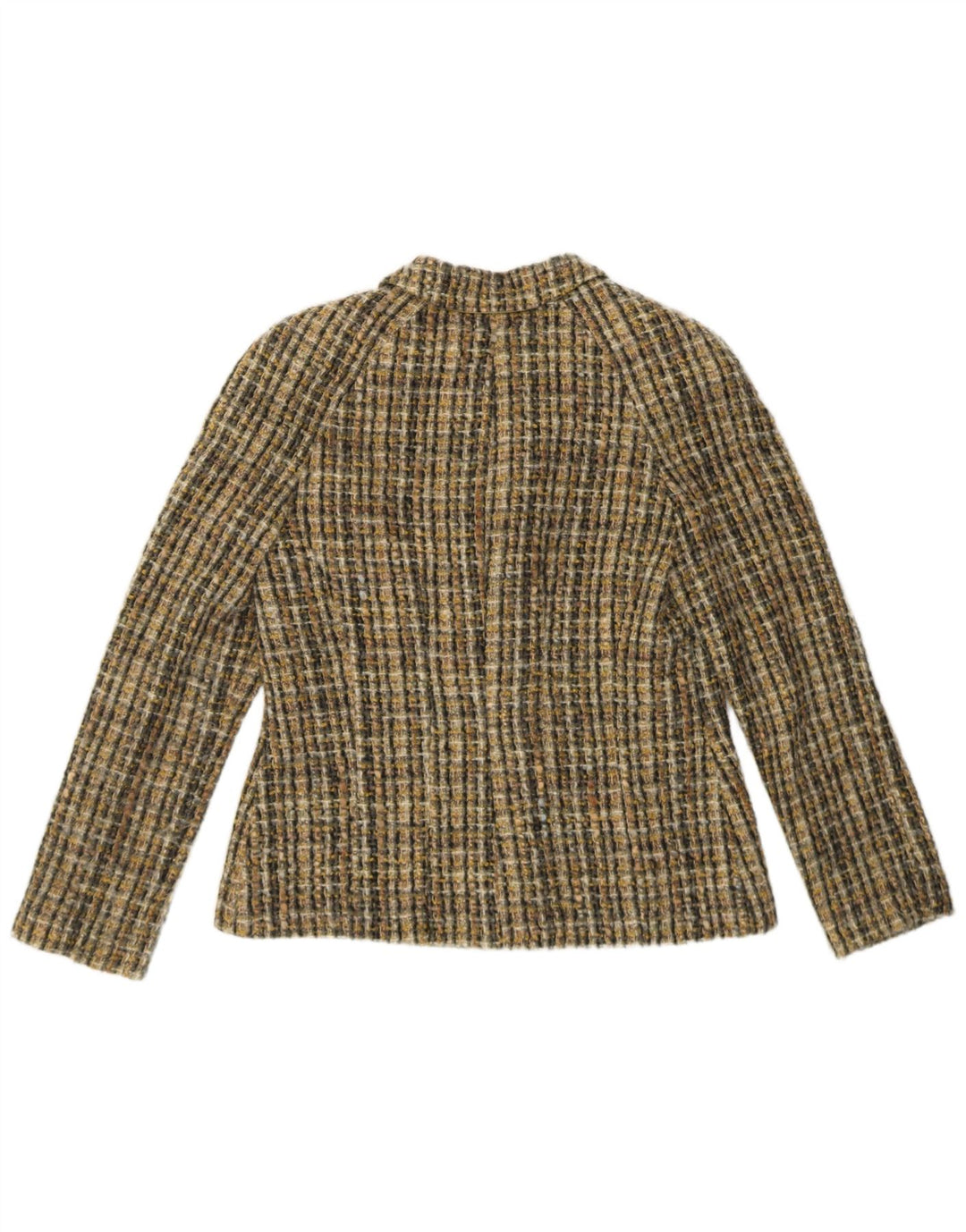 Jachetă pentru femei Luisa Spagnoli, cu 3 nasturi, IT 46 Lână mare cu carouri kaki