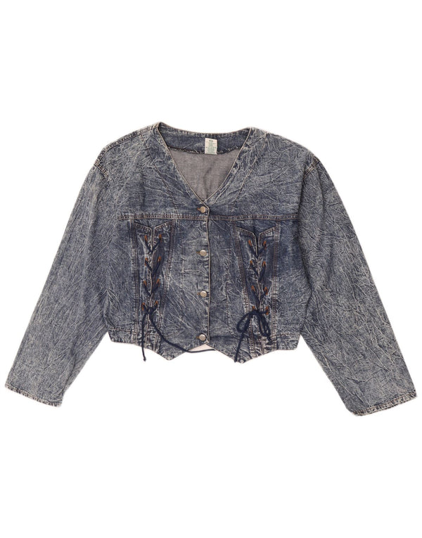 Jachetă Denim Crop Canda Fete 15-16 Ani Bumbac Albastru