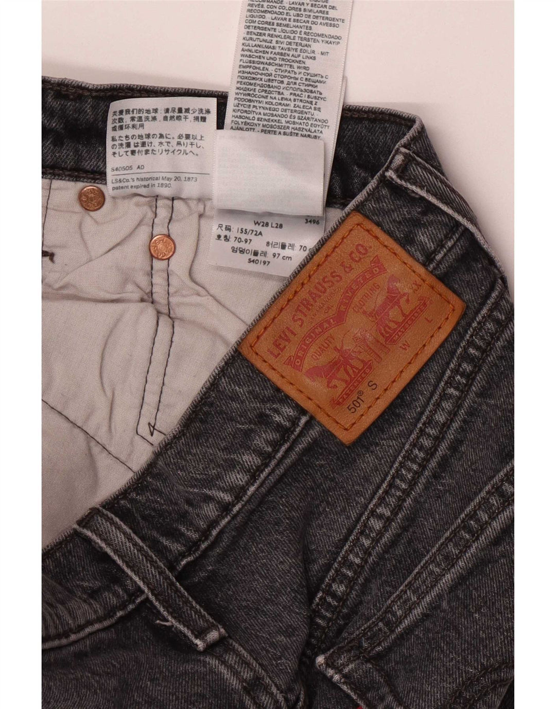 Blugi Levi's 501 Slim pentru femei W28 L28 bumbac gri