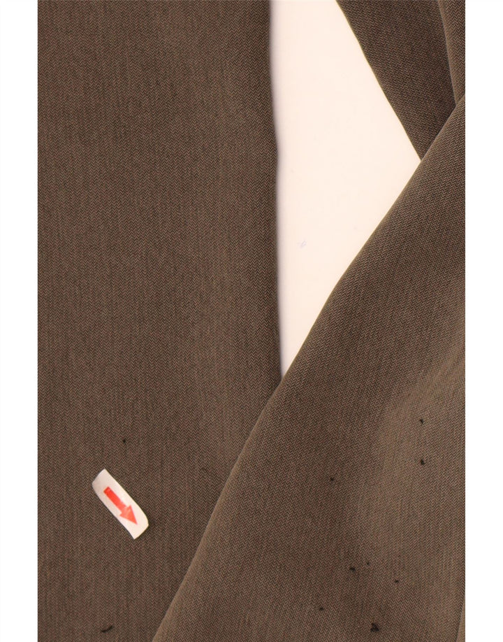 Pantaloni de costum drepți pentru bărbați Marks & Spencer W34 L29 Brown Herringbone