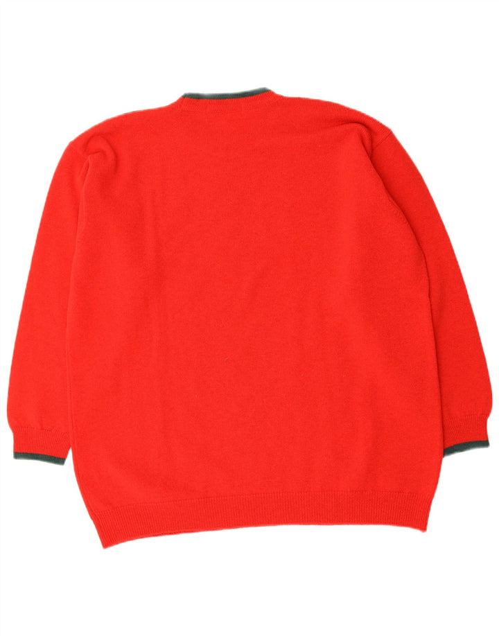 MARKS & SPENCER Womens Crew Neck Jumper Sweater UK 18 XL Red