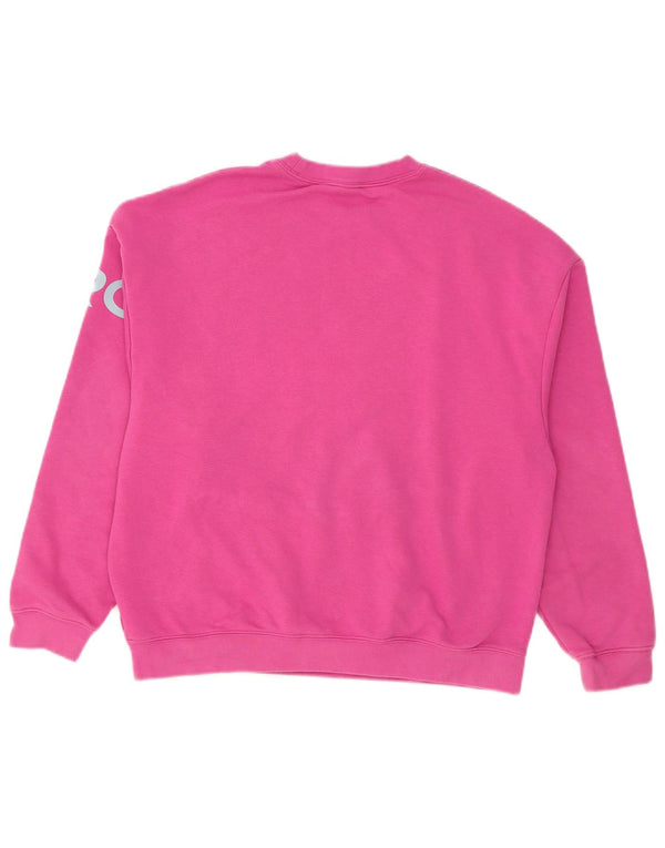 Pulover supradimensionat cu grafic Nike pentru femei UK 10 Bumbac roz mic