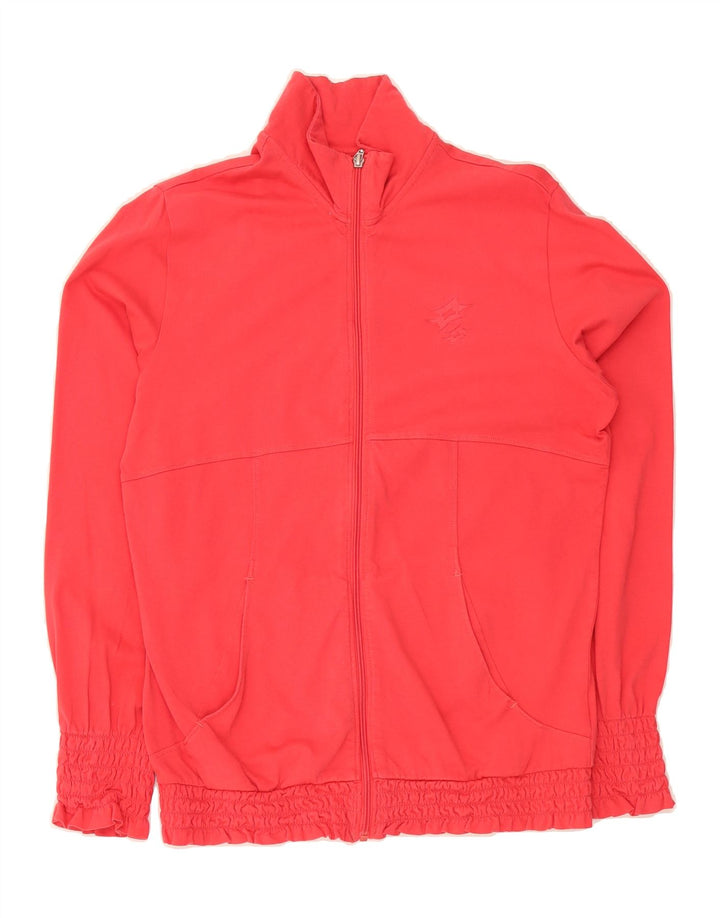 LOTTO Womens Tracksuit Top Jacket UK 14 Medium Red Cotton Vintage Lotto and Second-Hand Lotto from Messina Hembry 