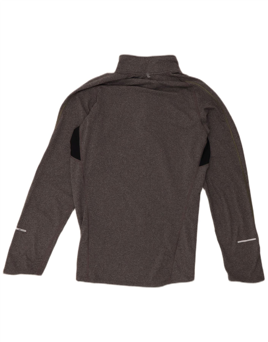 Top de trening pentru bărbați Dri Fit, cu fermoar și gât, color block, gri mic