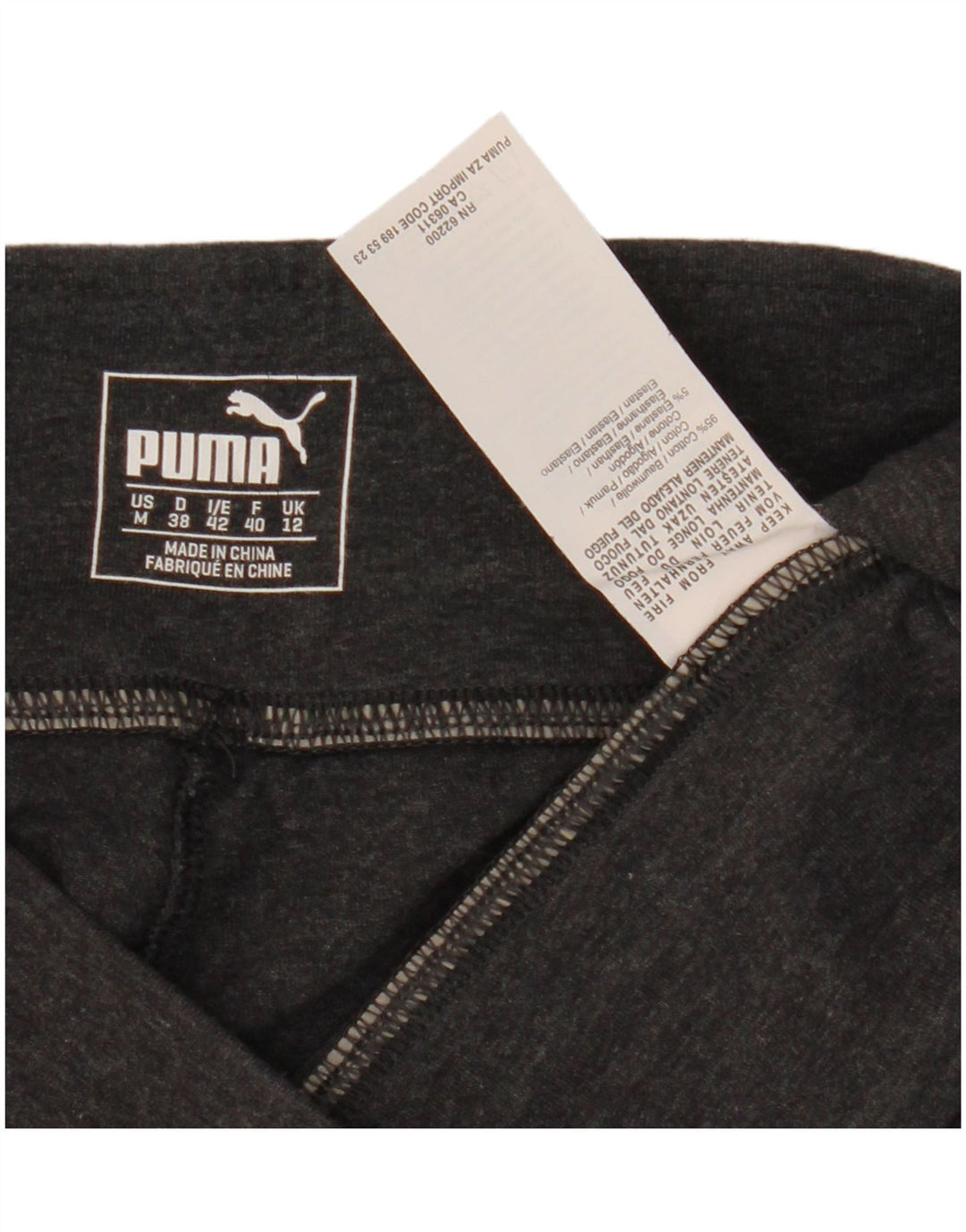 Leggings Capri Puma pentru femei UK 12, bumbac gri mediu