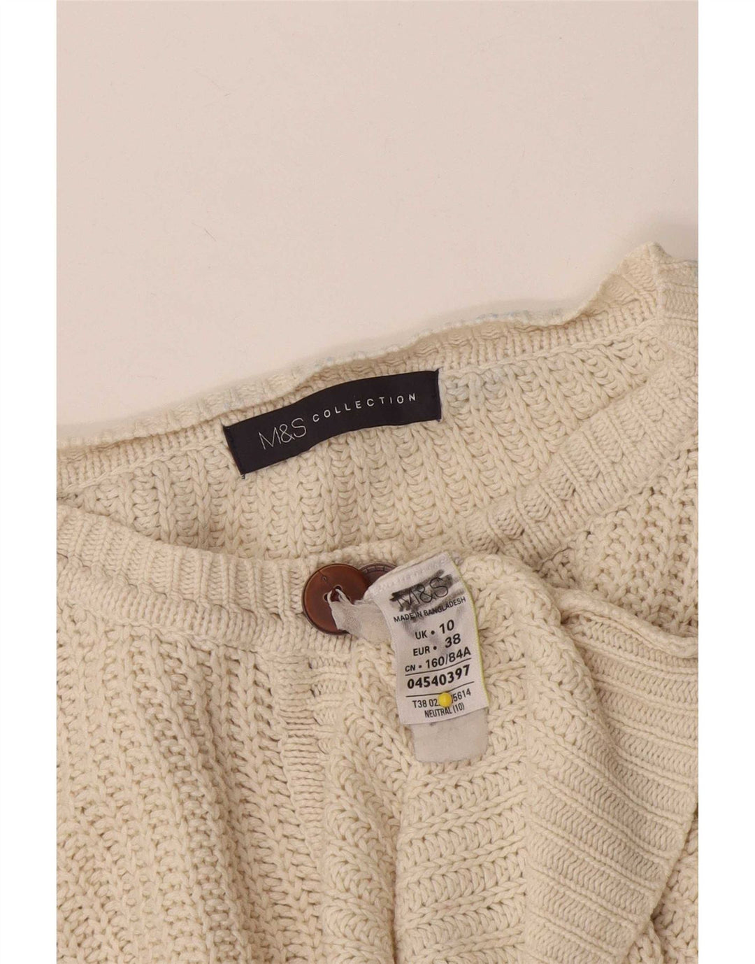 Marks & Spencer Pulover Crop Cardigan pentru femei UK 10 Small Off White