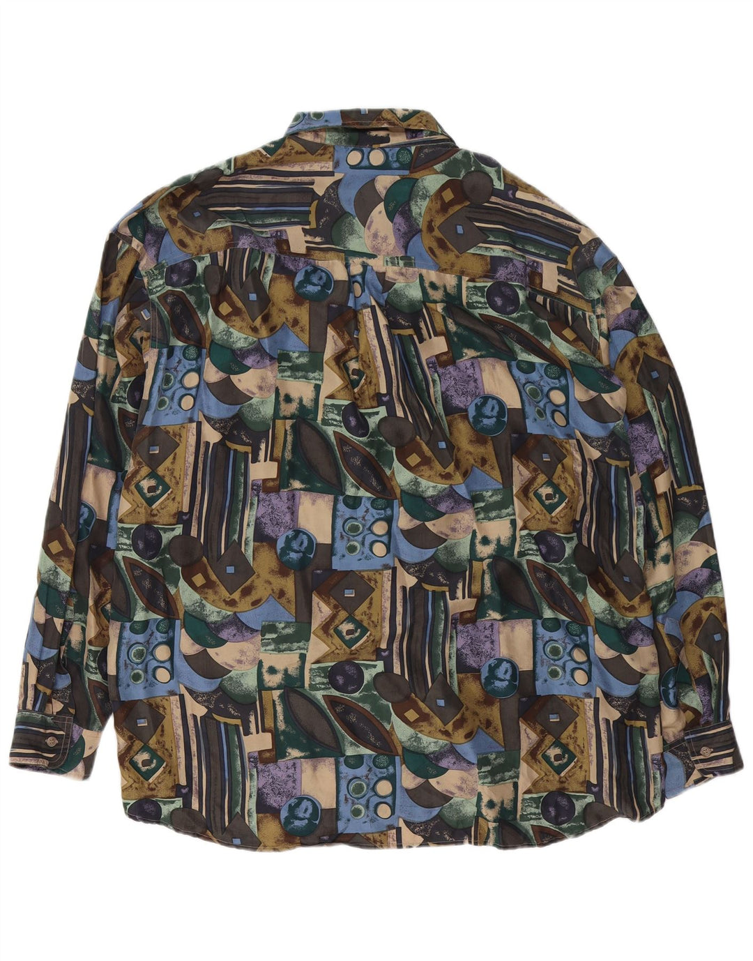 Cămașă cu model abstract pentru bărbați Fast Fast Mărimea 41/42 Mătase mare multicoloră