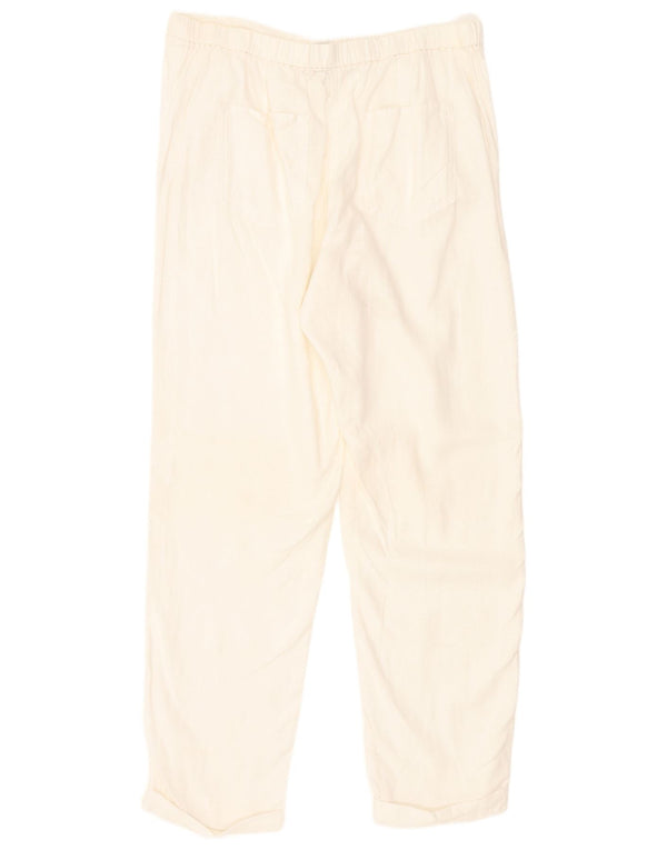 Pantaloni casual drepti pentru femei Marks & Spencer UK 12 Medium W30 L27 Alb