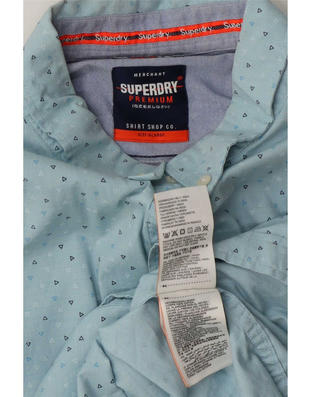 Cămașă pentru bărbați Superdry XL Blue Geometric Bumbac