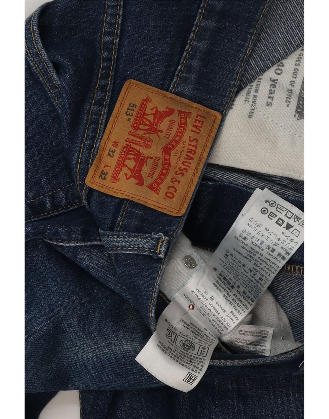 LEVI'S Blugi 513 Slim Straight pentru bărbați W32 L32 Bumbac albastru