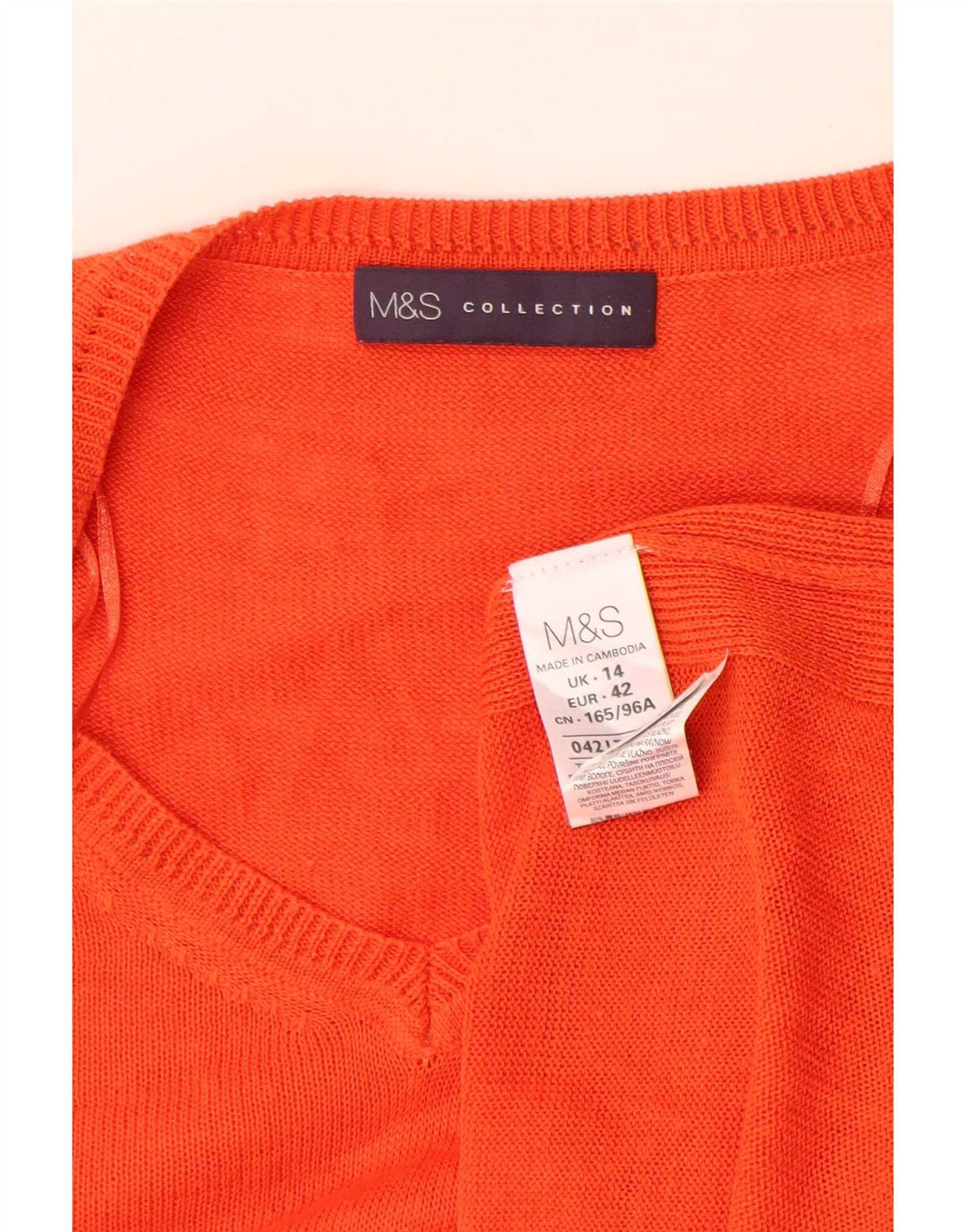 Marks & Spencer Pulover supradimensionat pentru femei cu decolteu în V UK 14 mare portocaliu