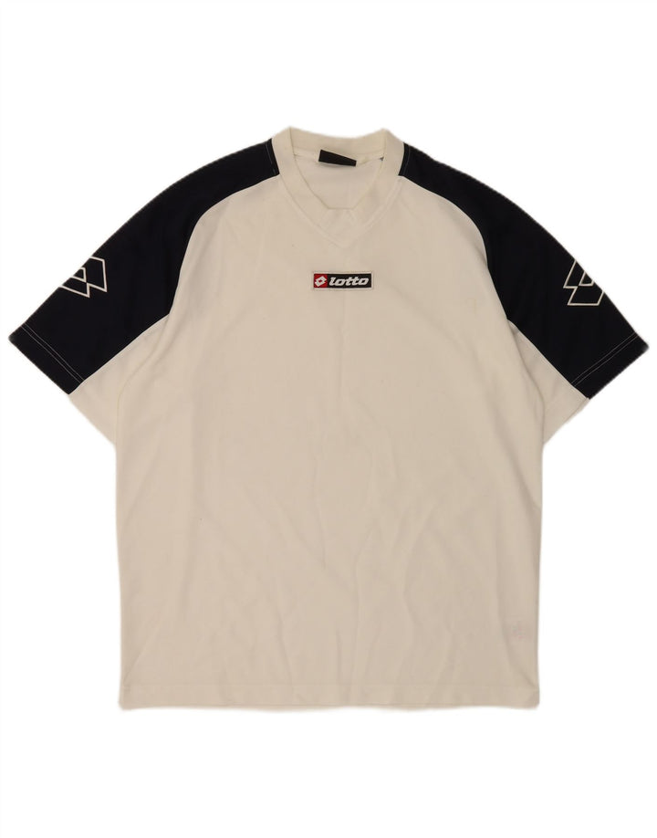 Tricou grafic pentru bărbați Lotto Top XL, alb, poliester color bloc