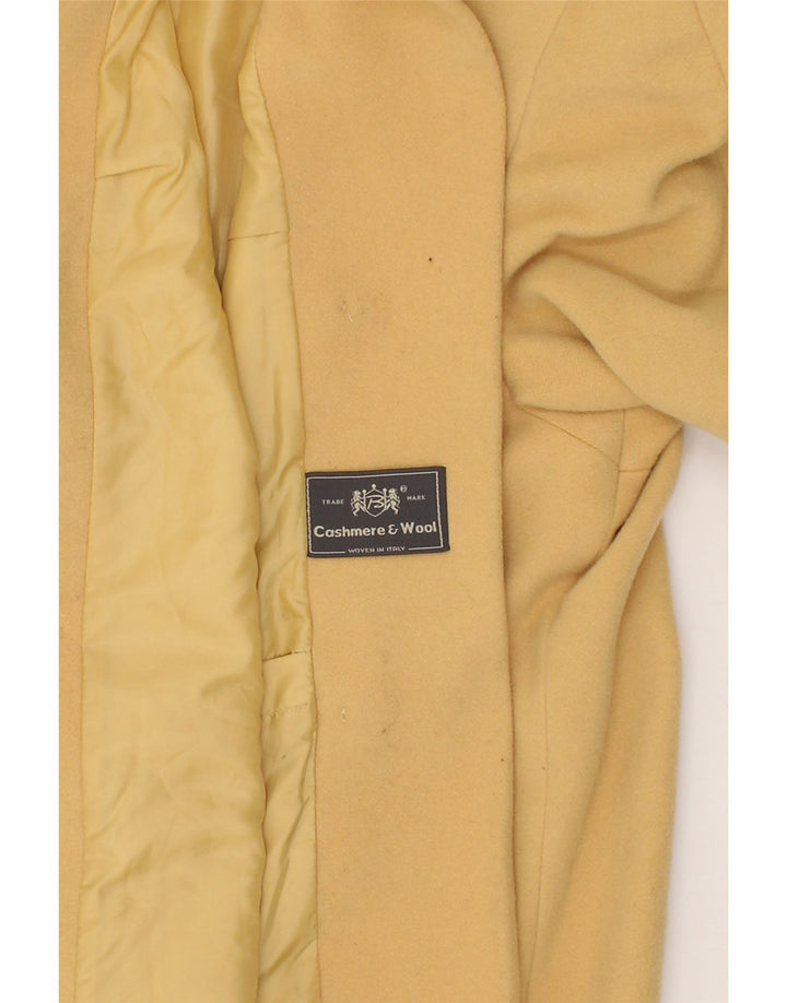 VINTAGE Womens Oversized Overcoat UK 18 XL Yellow Wool Vintage Vintage and Second-Hand Vintage from Messina Hembry 