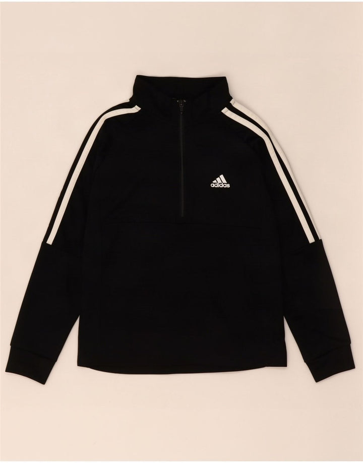Adidas Boys Aeroready Zip Neck Pullover Trening Top 9-10 ani negru
