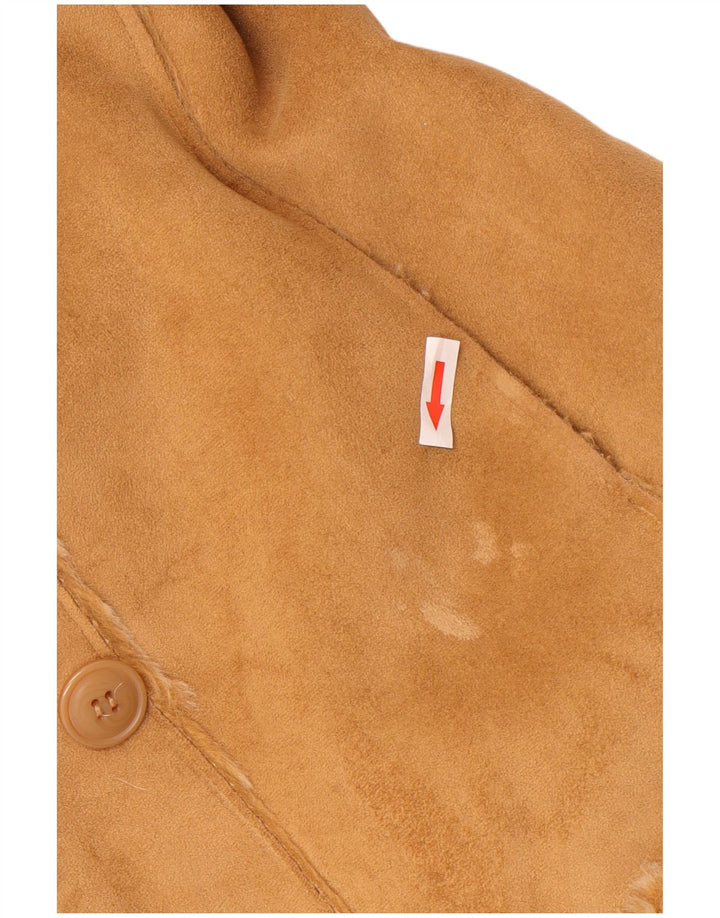 Jachetă vintage pentru femei Sherpa UK 12 Medium Bej Acrilic