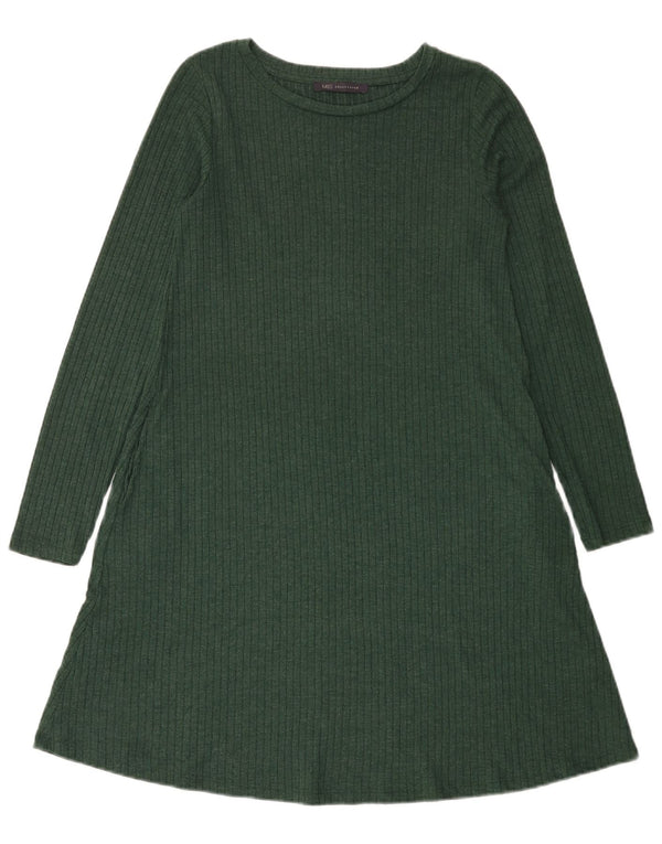 Rochie pulover cu mânecă lungă pentru femei Marks & Spencer UK 8 Poliester verde mic