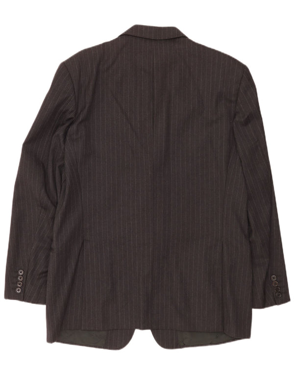 Jachetă pentru bărbați Trussardi cu 3 nasturi IT 52 XL Lână virgină cu dungi gri