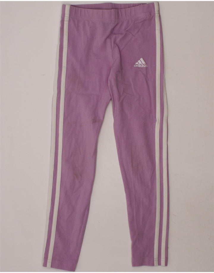 ADIDAS Girls Leggings 7-8 Years  Purple Vintage Adidas and Second-Hand Adidas from Messina Hembry 