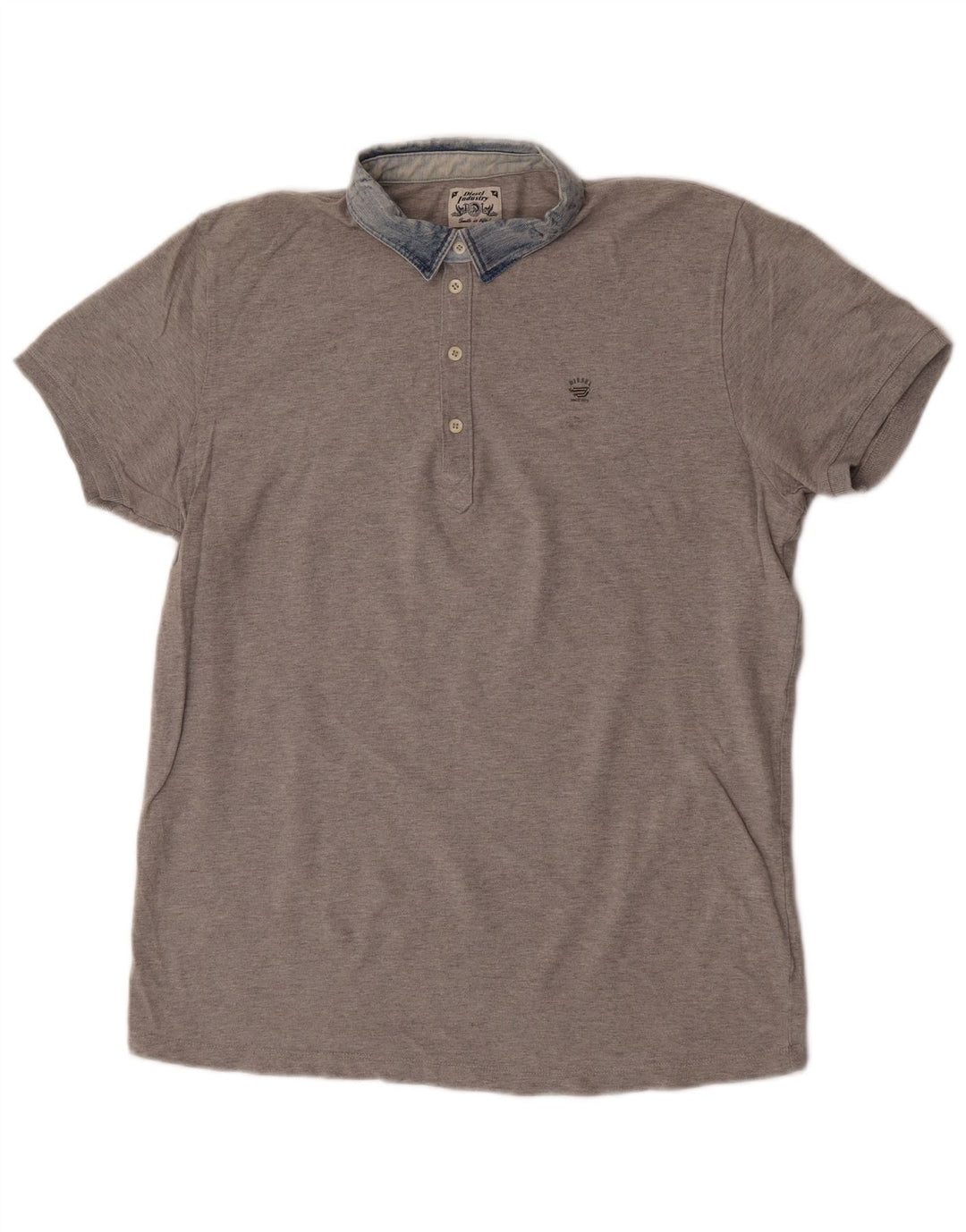 Cămașă polo pentru bărbați Diesel 2XL, bumbac color bloc, gri