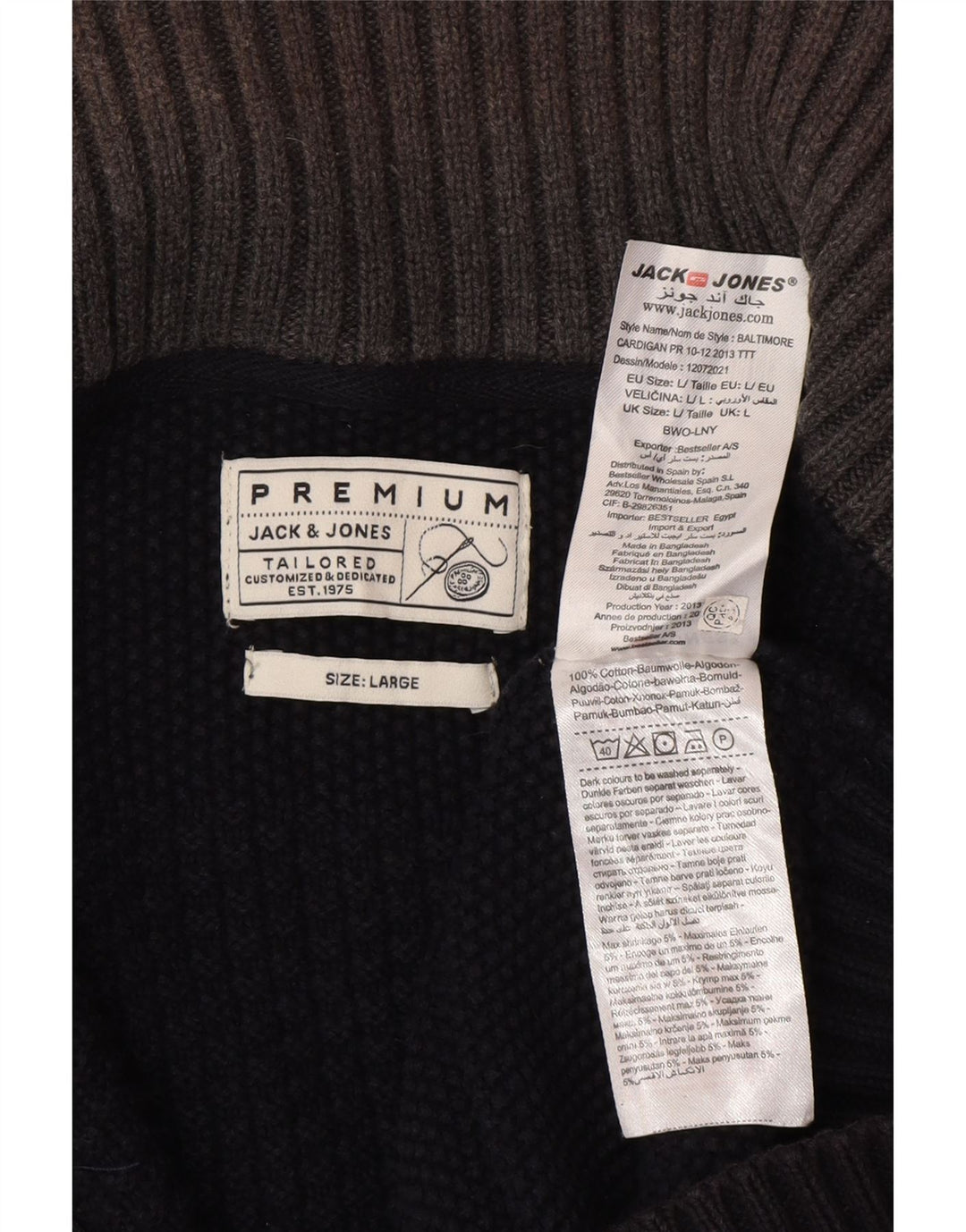 Pulover cardigan pentru bărbați Jack & Jones, mare, negru, bumbac