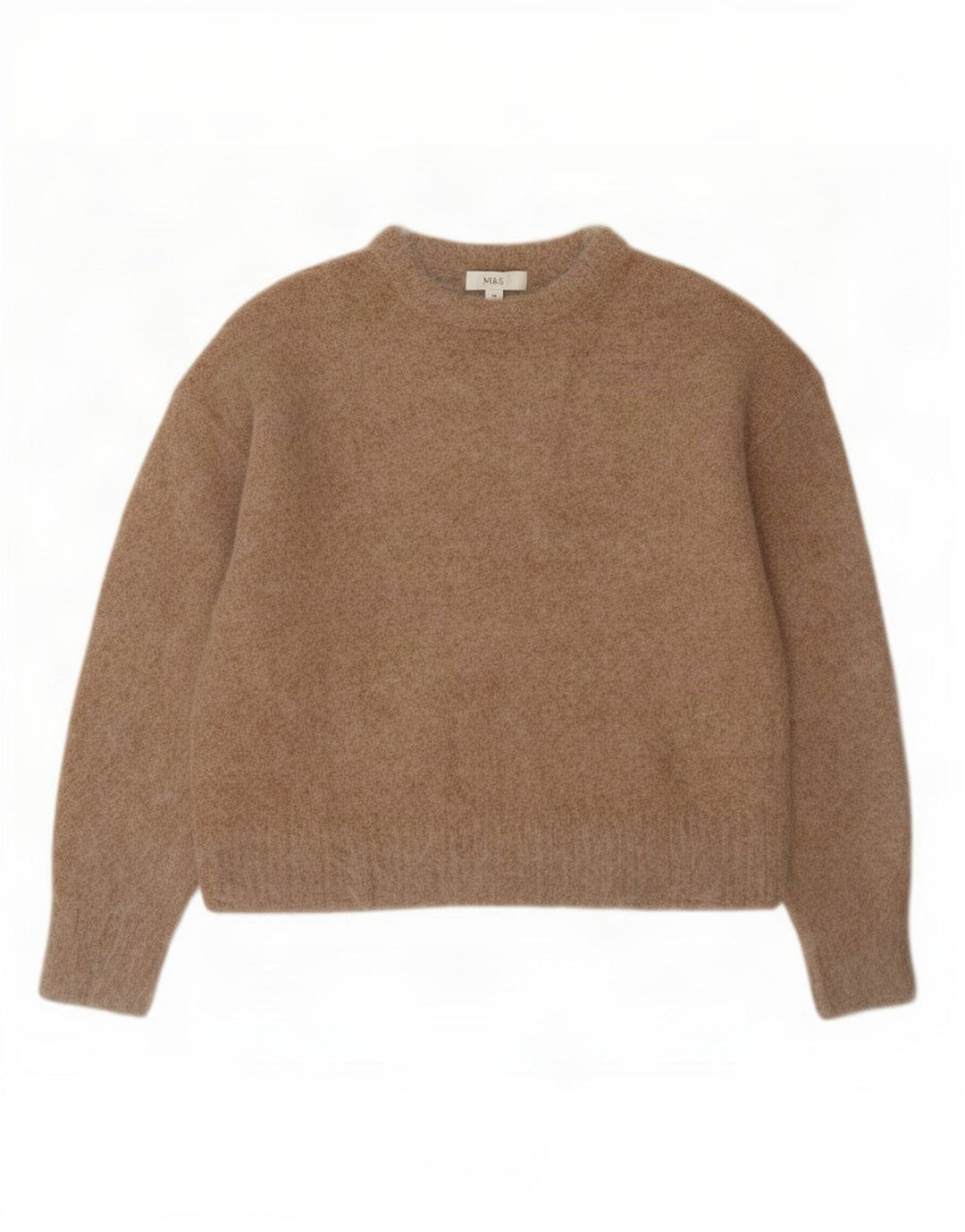 Pulover pentru femei Marks & Spencer cu decolteu triplu UK 14 Medium Beige Lână