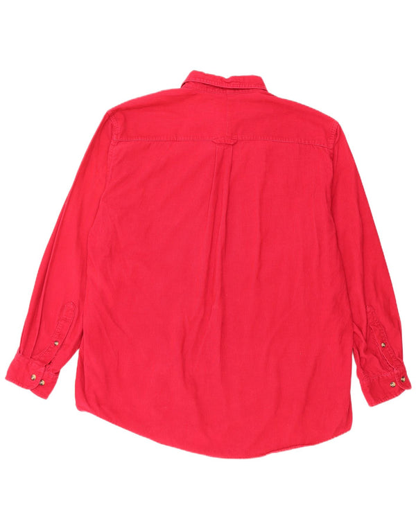 Saddle Breed Mens Corduroy Shirt Large Pink Cotton