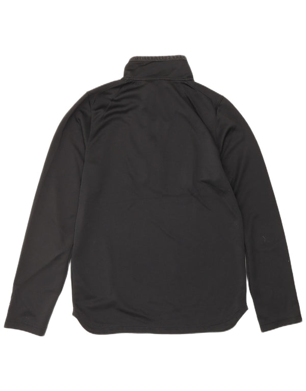 Top de trening REEBOK pentru bărbați, cu fermoar și gât, poliester mic, negru