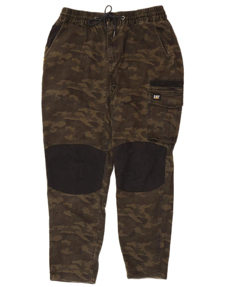 Pantaloni cargo conici pentru bărbați Caterpillar W38 L28 bumbac camuflaj kaki