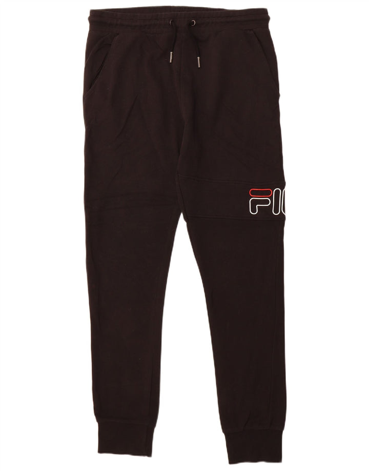 FILA Mens Graphic Tracksuit Trousers Joggers Large  Black