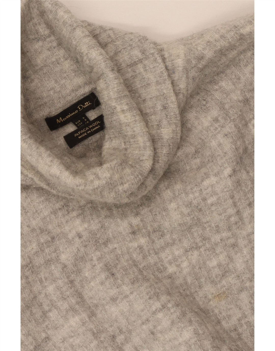 Massimo Dutti Pulover supradimensionat pentru femei cu gât rulat UK 10 Mic Gri