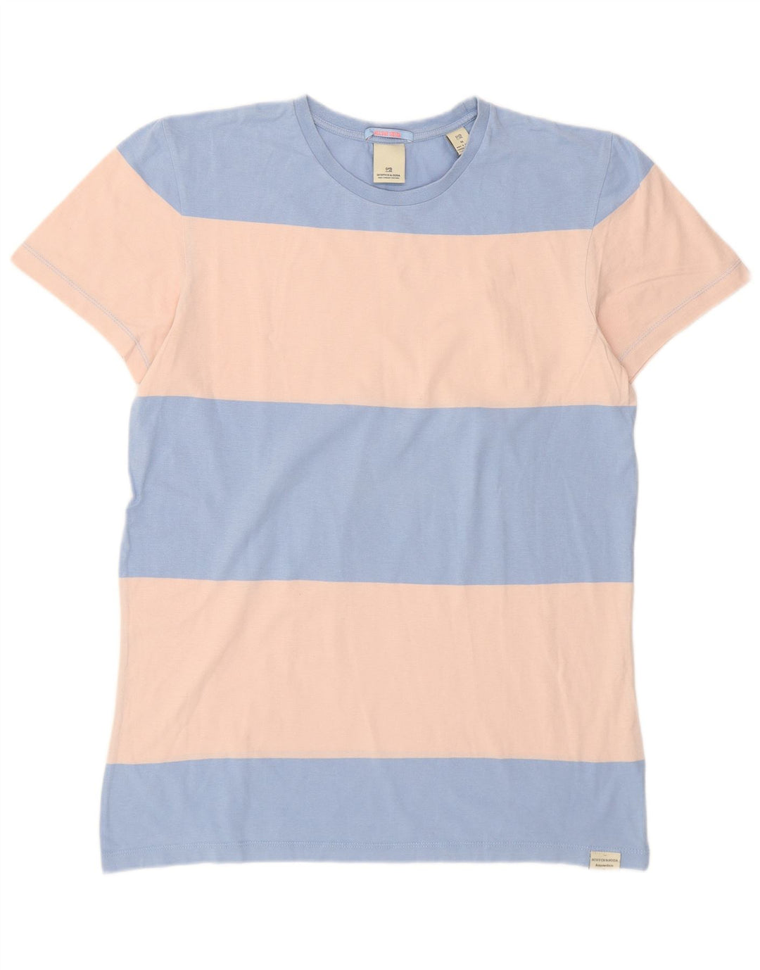 Tricou pentru bărbați Scotch & Soda Top Medium Blue Colorblock Bumbac