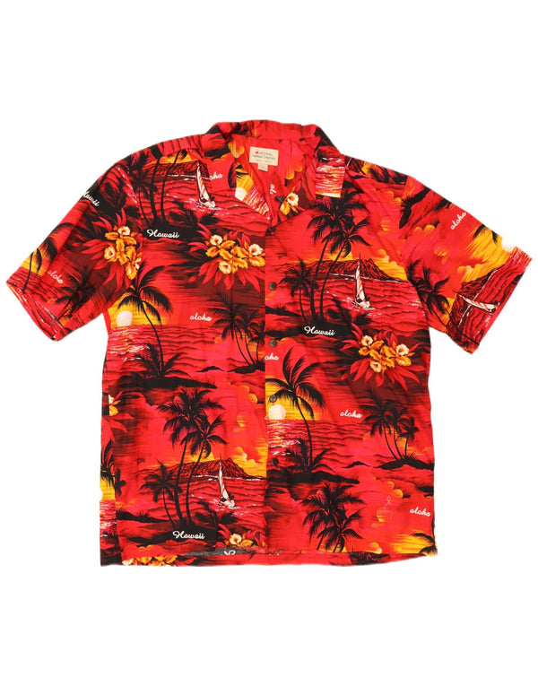 Cămașă cu mânecă scurtă pentru bărbați Royal Hawaiian Creations, roșu hawaian 2XL